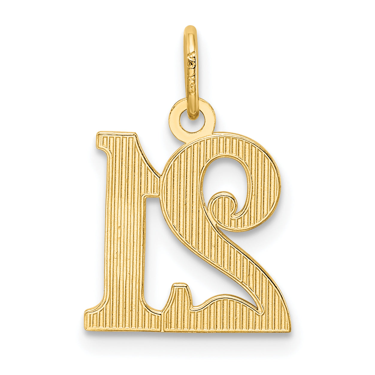 14K Diamond-cut 21 Pendant