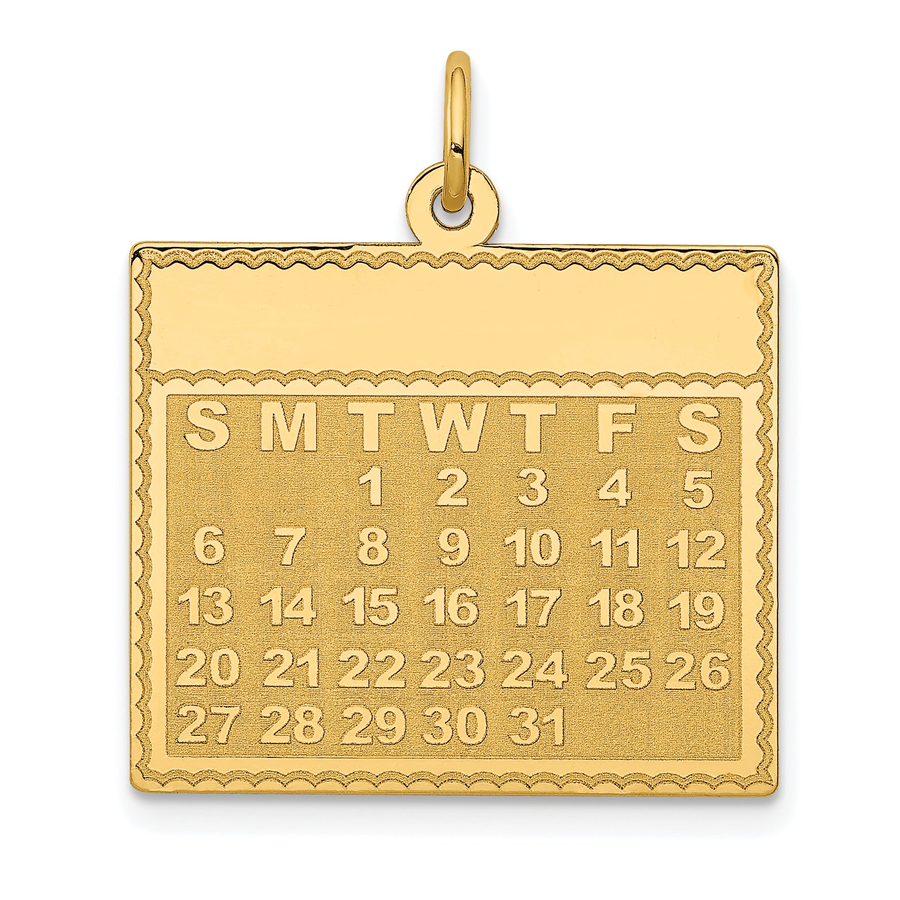 14k Tuesday the First Day Calendar Pendant