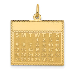 14k Wednesday the First Day Calendar Pendant