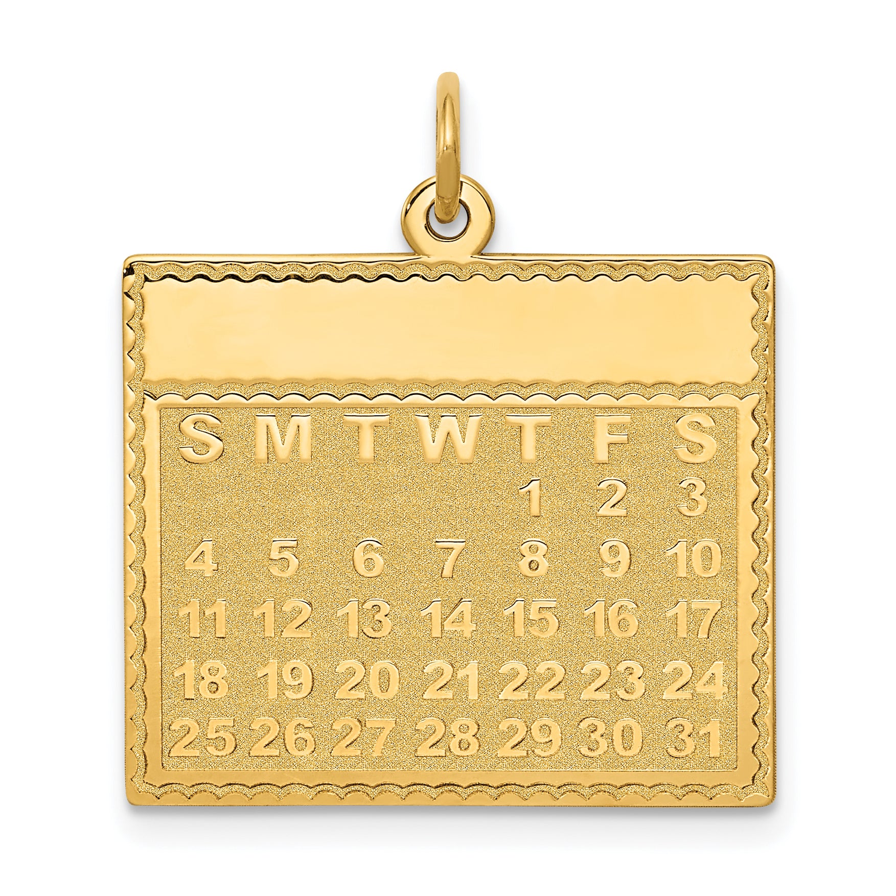 14k Thursday the First Day Calendar Pendant