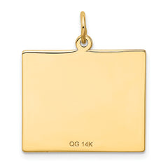 14K Friday the First Day Calendar Pendant