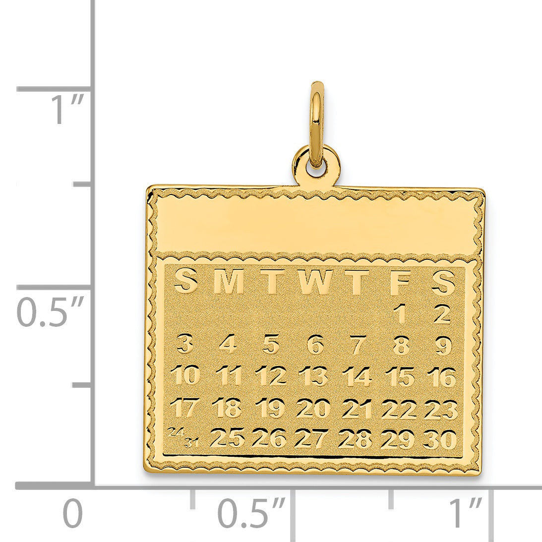 14K Friday the First Day Calendar Pendant