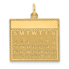 14k Saturday the First Day Calendar Pendant