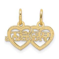 14K Double Heart BEST FRIENDS Break-apart Charm