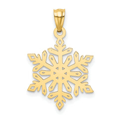 14K Diamond -Cut Snowflake Pendant