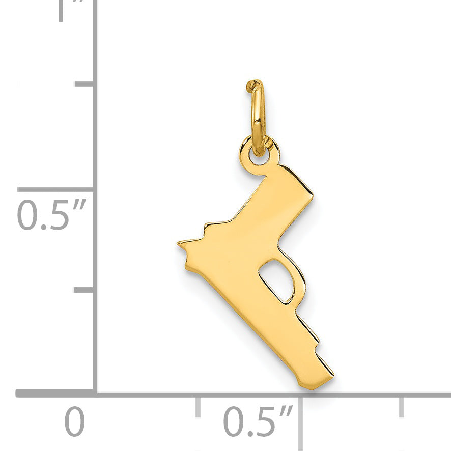 14K Pistol Charm