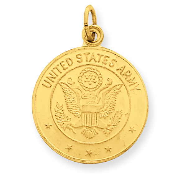 14K U.S. Army Insignia Disc Pendant