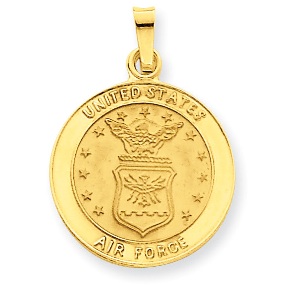 14K U.S. Air Force Insignia Disc Pendant