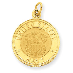 14K U.S. Navy Insignia Disc Pendant