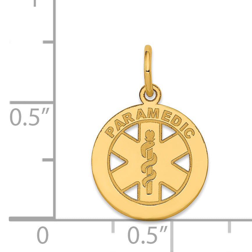 14K Small PARAMEDIC Medical Charm