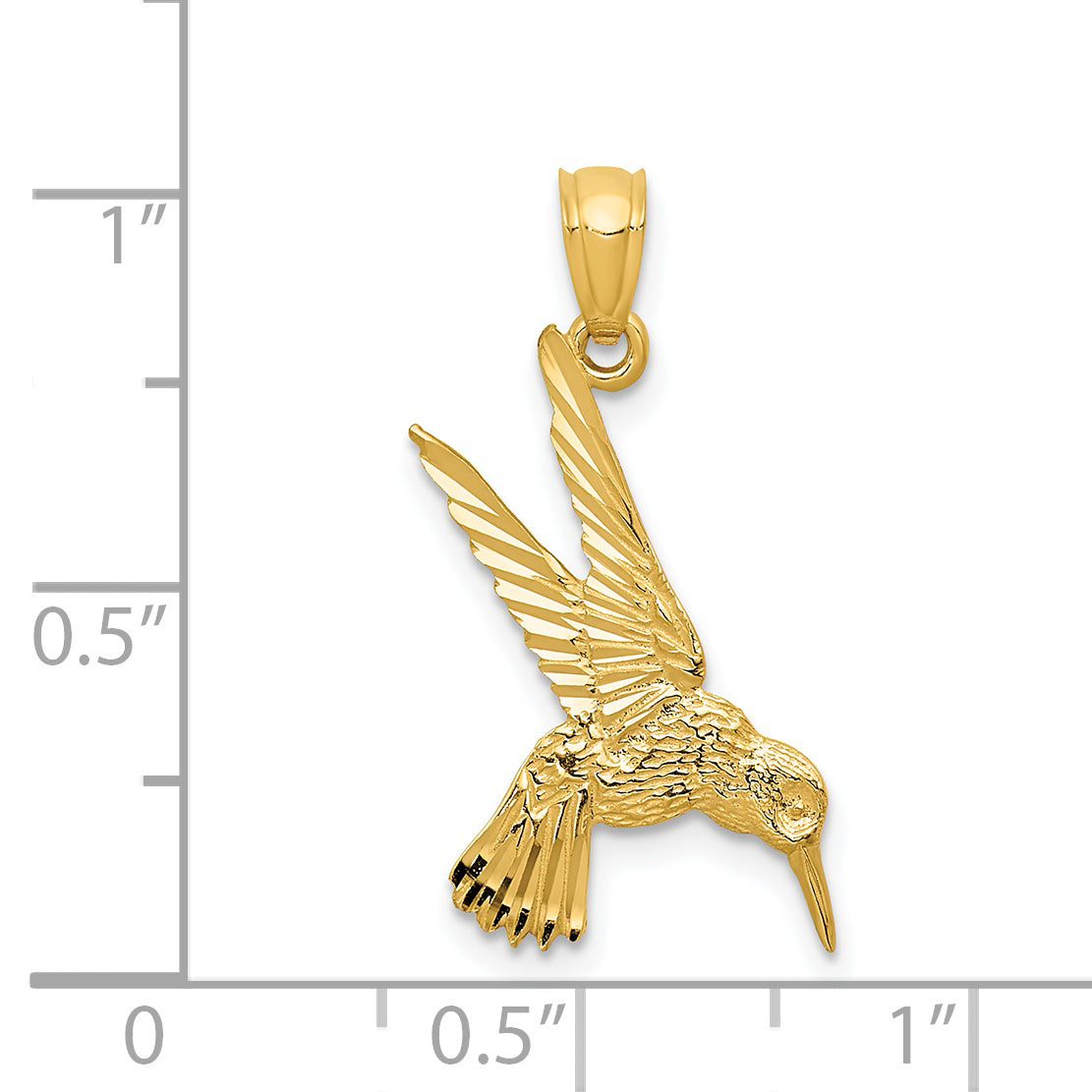 14K Hummingbird Pendant