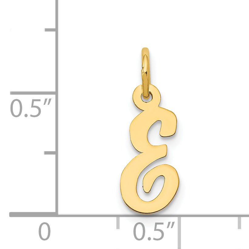 14K Small Script Initial E Charm