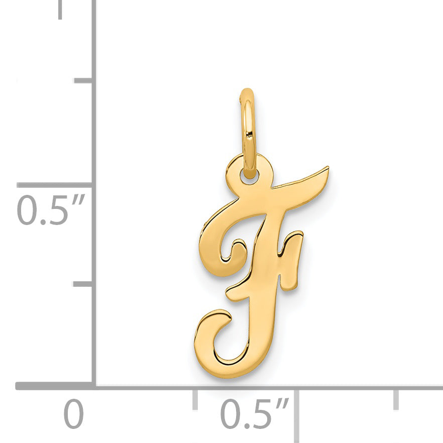 14K Small Script Initial F Charm