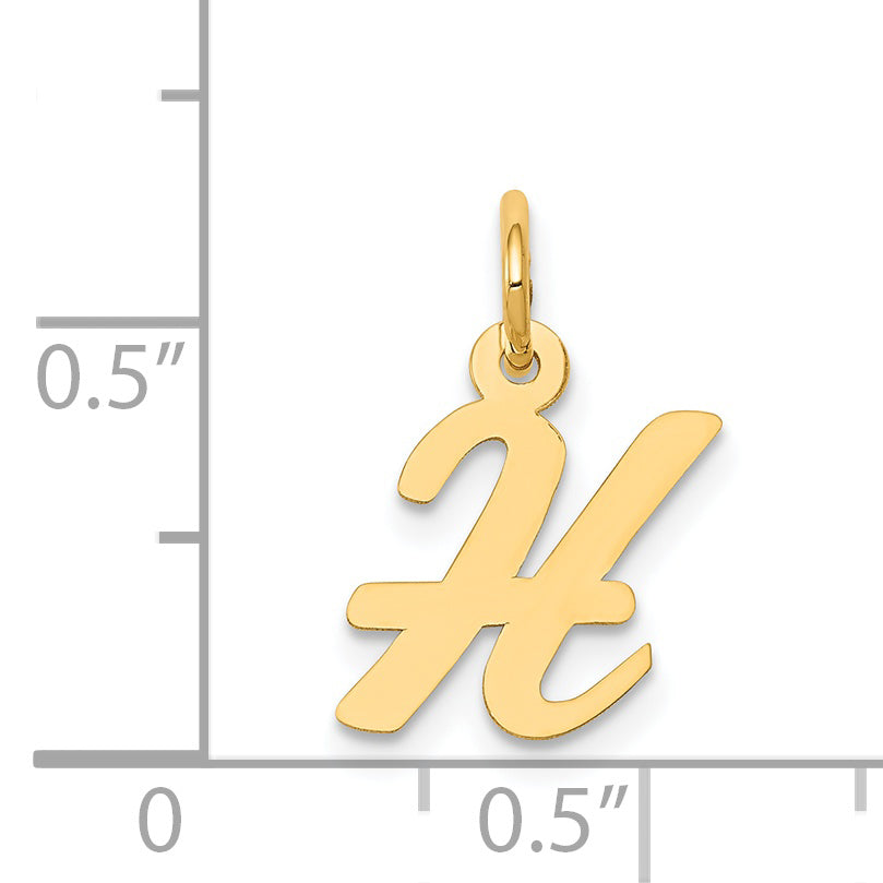 14K Small Script Initial H Charm