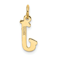 14K Small Script Initial J Charm