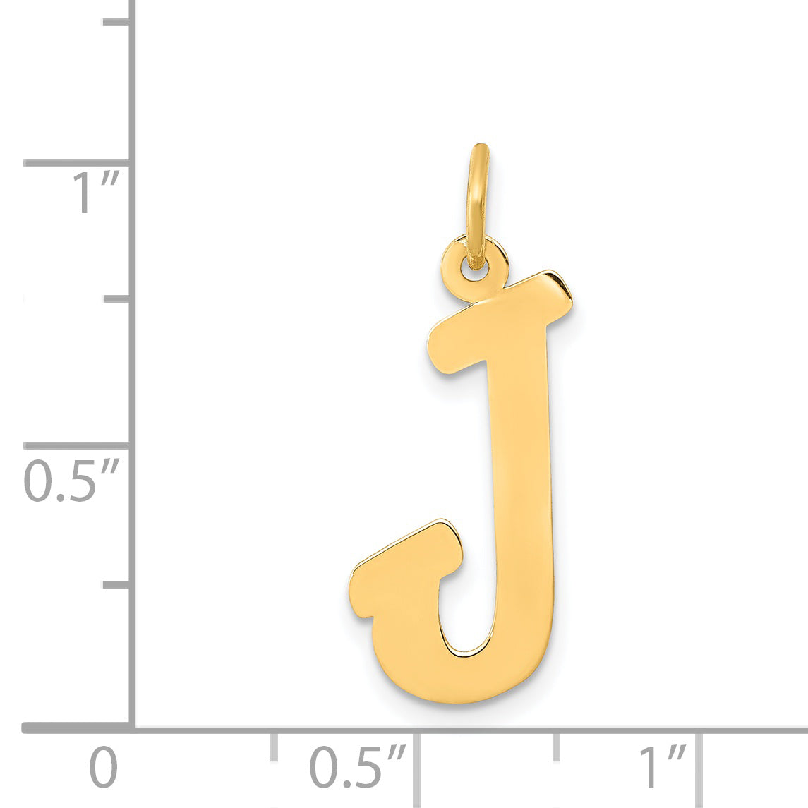 14K Small Script Initial J Charm