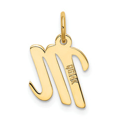 14K Small Script Initial M Charm