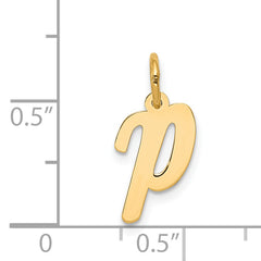 14K Small Script Initial P Charm