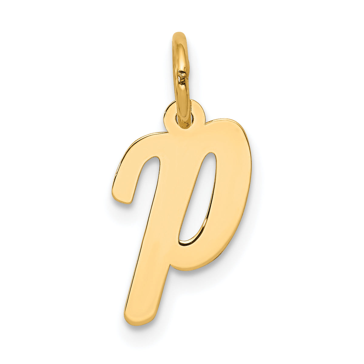 14k Small Script Letter P Initial Charm