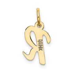 14K Small Script Initial R Charm