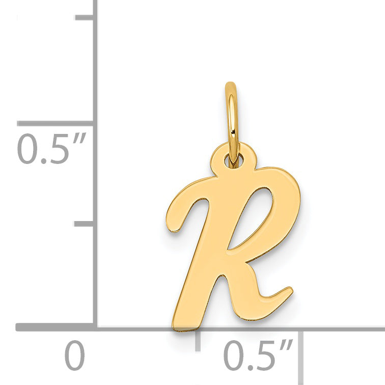 14K Small Script Initial R Charm