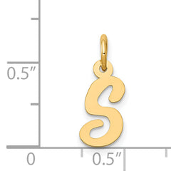 14K Small Script Initial S Charm