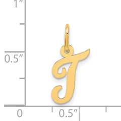 14K Small Script Initial T Charm