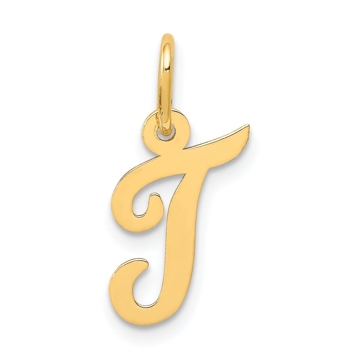 14k Small Script Letter T Initial Charm