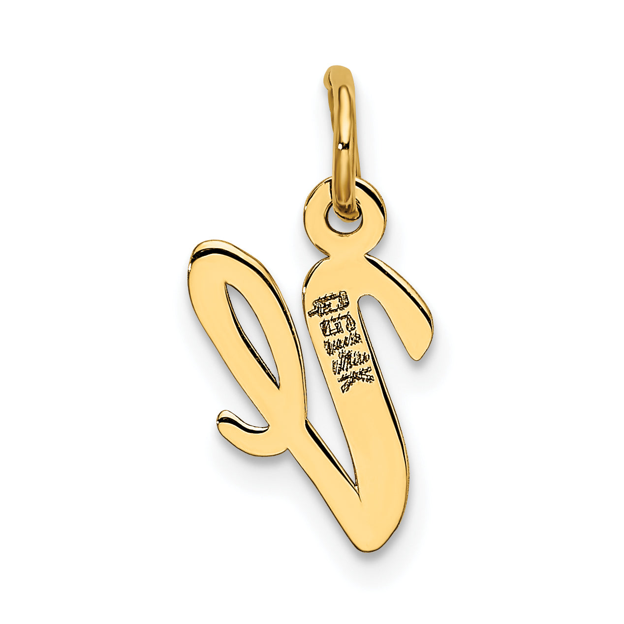 14K Small Script Initial V Charm