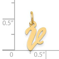 14K Small Script Initial V Charm