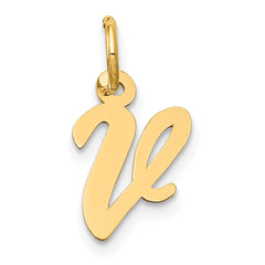 14k Small Script Letter V Initial Charm