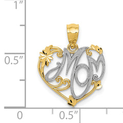 14K and Rhodium MOM Pendant