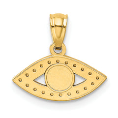 14K Enameled Eye Pendant