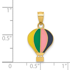 14K Enameled YelloWith Green/Pink/Black Hot Air Balloon