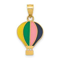 14k Enameled Yellow/Green/Pink/Black Hot Air Balloon