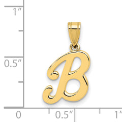 14KY Script Letter B Initial Pendant