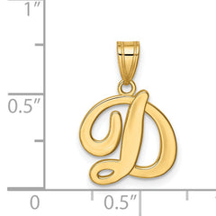 14KY Script Letter D Initial Pendant