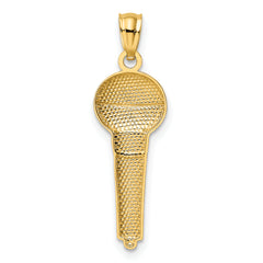 14K and Rhodium Microphone Pendant