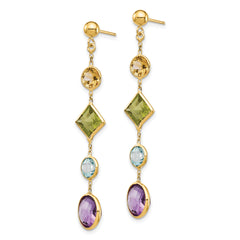 14K Muti-Gemstone Post Earrings