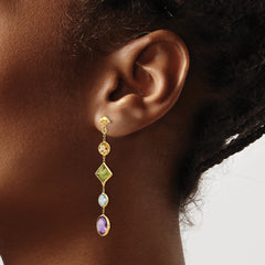 14K Muti-Gemstone Post Earrings