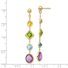 14K Muti-Gemstone Post Earrings