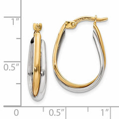 14k Two-tone Double Hoop Earring