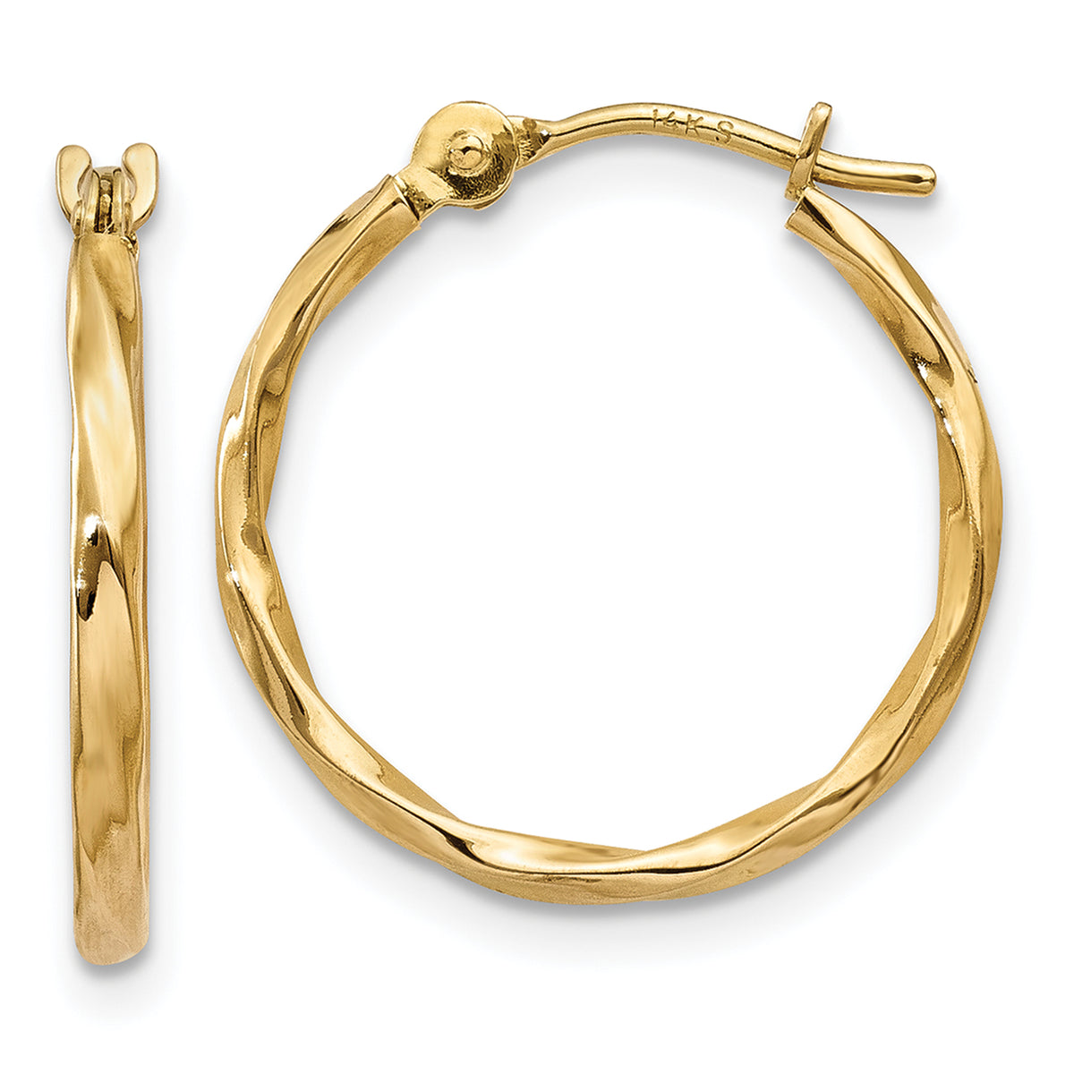 14k Twist Hoop Earrings