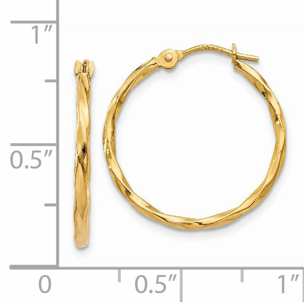 14k Twist Hoop Earrings