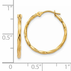 14k Twist Hoop Earrings