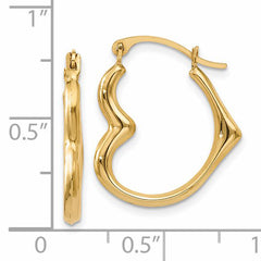 14k Heart Hoop Earrings