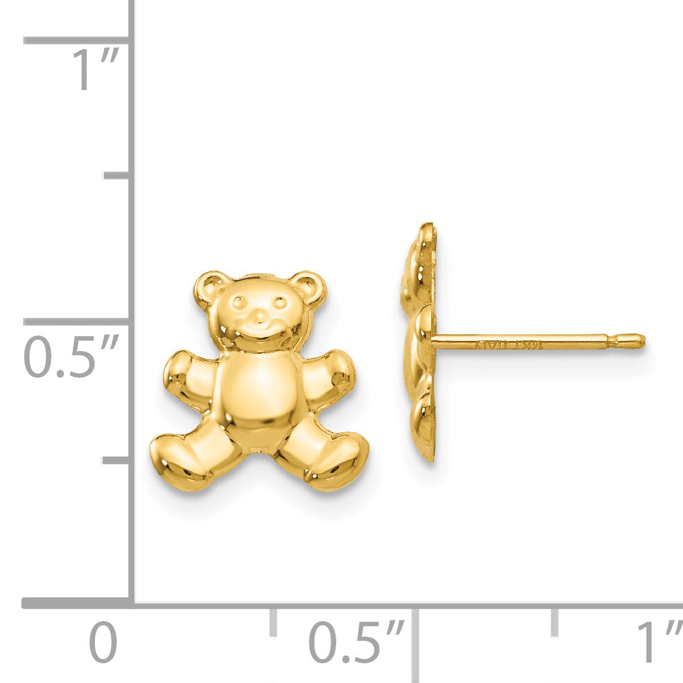 14k Teddy Bear Post Earrings