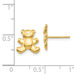 14k Teddy Bear Post Earrings