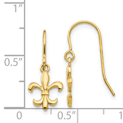 14k Fleur de lis Dangle Earrings