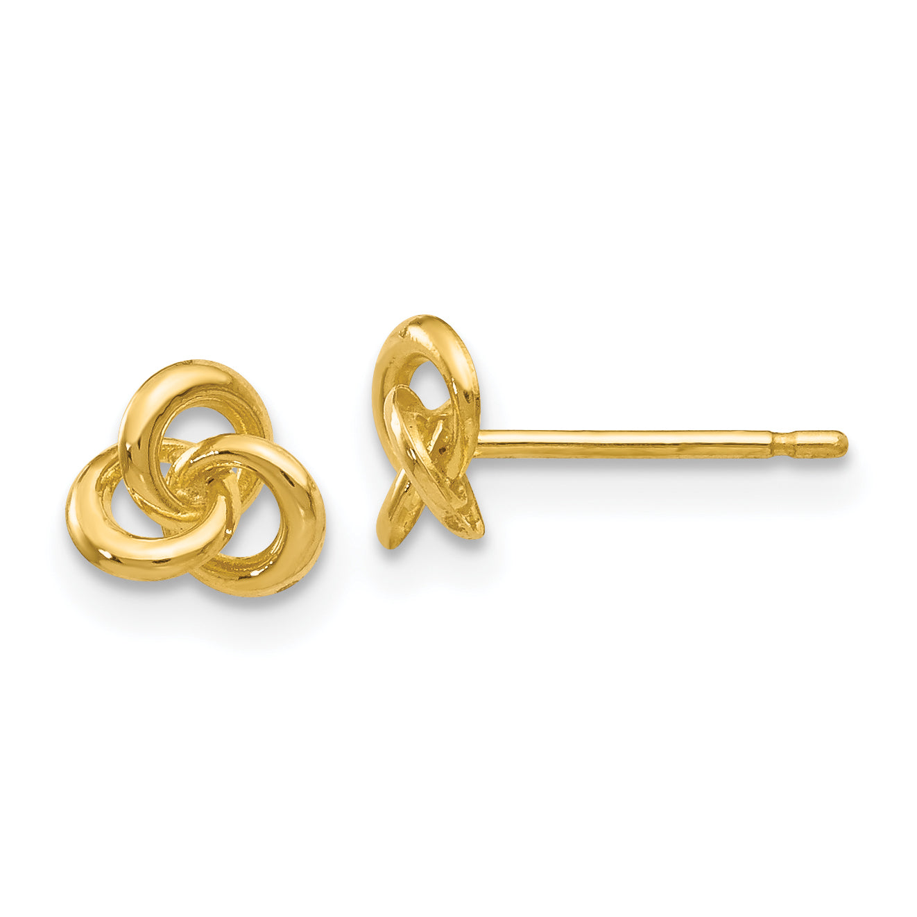 14k Polished Trinity Knot Post Earrings